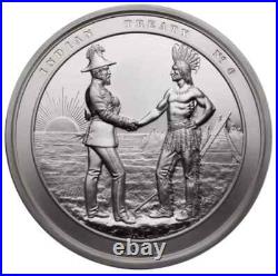 Canada 1876 Indian Treaty Medal Restrike, 10 Ounces Brilliant. 9999 Fine Silver