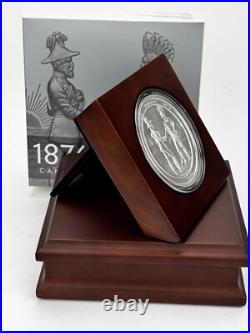 Canada 1876 Indian Treaty Medal Restrike, 10 Ounces Brilliant. 9999 Fine Silver