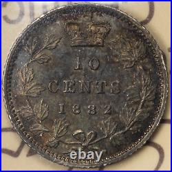 Canada 1883-H 10 Cents Dime Silver Coin ICCS EF-45
