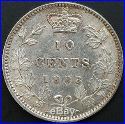Canada 1883h 10 Cents Ten C Silver Coin Queen Victoria