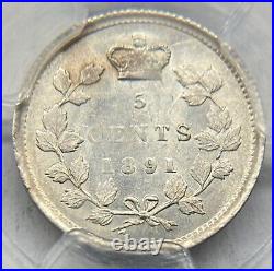Canada 1891 5c Silver Coin MS 61