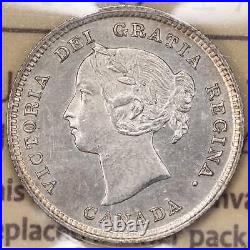 Canada 1891 Obv 5 Five Cents Silver Coin ICCS MS-62