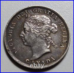 Canada 1899 25 cents silver coin EF