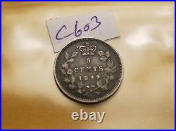Canada 1899 5 Cent Silver Coin ID#c603