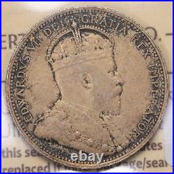 Canada 1905 25 Cents Quarter Silver Coin ICCS AU-55