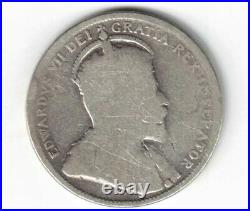 Canada 1906 Small Crown Twenty Five Cents Quarter Edward VII 925 Silver Coin