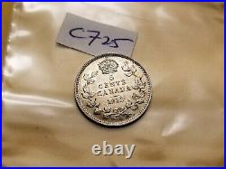 Canada 1912 Mint 5 Cent Silver Coin ID#c725