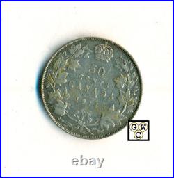 Canada 1914 50ct Coin, Fine