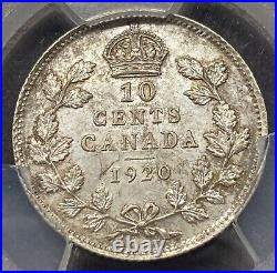 Canada 1920 10 Cents Silver Coin PCGS MS 63