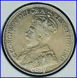 Canada 1920 25 Cent 80% Silver Coin From A Huge Collection'keep Following Us