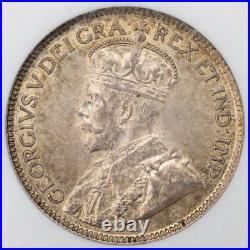 Canada 1920 25 Cents Quarter Silver Coin NGC MS-61