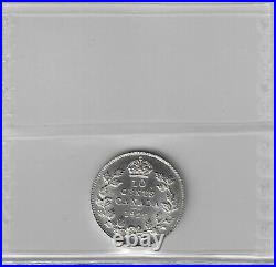 Canada 1929 10 Cent Silver Coin, ICCS Certified MS64