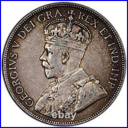 Canada 1929 50 Cents Half Dollar Silver Coin VF+