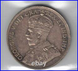 Canada 1929 50 Cents King George V 800 Silver Coin Graded Iccs Ef40