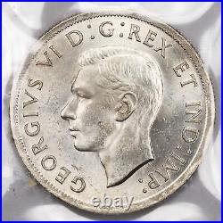 Canada 1937 $1 Silver Dollar Coin ICCS MS-64