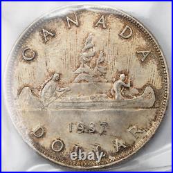 Canada 1937 $1 Silver Dollar Coin ICCS MS-64
