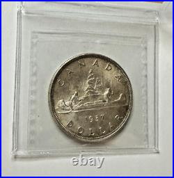 Canada 1937 Silver $1 One Dollar Coin MS63 King George VI ICCS Certified