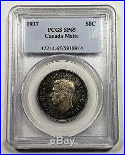 Canada 1937 Specimen Silver 50 Cents PCGS SP65 Matte Coin