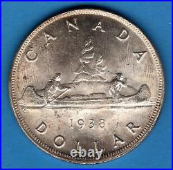Canada 1938 $1 One Dollar Silver Coin Choice Uncirculated
