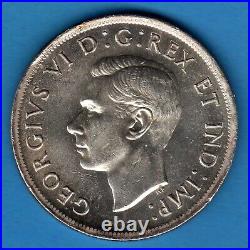 Canada 1938 $1 One Dollar Silver Coin Uncirculated +