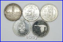 Canada 1939 1949 1958 1964 1967 Silver $1.00 One Dollar Coins Lot Of 5