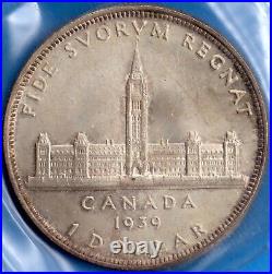 Canada 1939 $1 One Dollar Silver Coin Parliament Building ICCS MS-65 Gem
