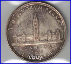 Canada 1939 Parliament Silver Dollar George VI 800 Silver Coin Graded Iccs Ms65