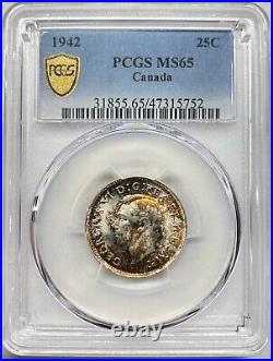 Canada 1942 25c Coin PCGS MS 65