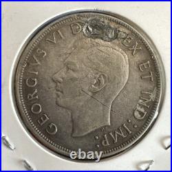 Canada 1945 $1 One Silver Dollar Key Date DAMAGED Coin As Shown