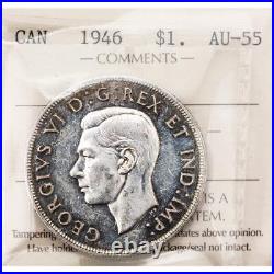 Canada 1946 $1 Silver Dollar Coin ICCS AU-55