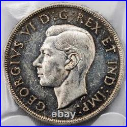 Canada 1946 $1 Silver Dollar Coin ICCS AU-55
