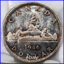 Canada 1946 $1 Silver Dollar Coin ICCS AU-55