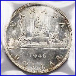 Canada 1946 $1 Silver Dollar Coin ICCS MS-62