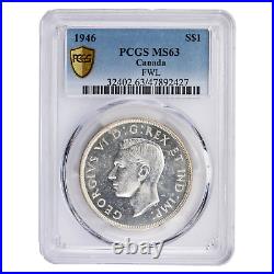 Canada 1946 $1 Silver Dollar Coin PCGS MS-63