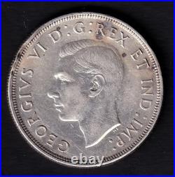 Canada 1947 $1 One Silver Dollar Coin King George VI. 800 Silver VF Blunt 7