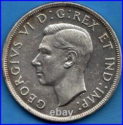 Canada 1947 Blunt 7 $1 One Dollar Silver Coin Key Date