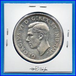 Canada 1947 Blunt 7 $1 One Dollar Silver Coin Key Date AU