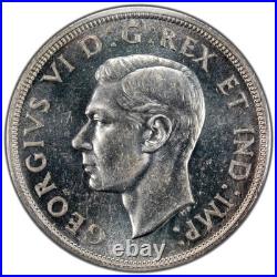 Canada 1947 Blunt 7 7/7 $1 Silver Dollar Coin ICCS MS-60