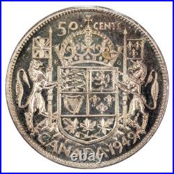 Canada 1949 50 Cents Half Dollar Silver Coin ICCS MS-63