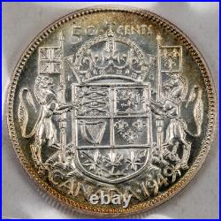 Canada 1949 50 Cents Half Dollar Silver Coin ICCS MS-64