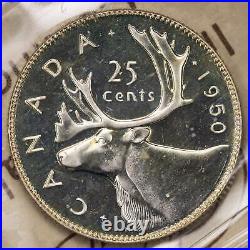 Canada 1950 25 Cents Quarter Silver Coin ICCS Specimen SP-65