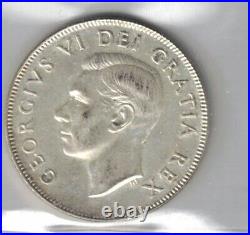 Canada 1951 50 Cents King George VI 800 Silver Coin Graded Iccs Ms65
