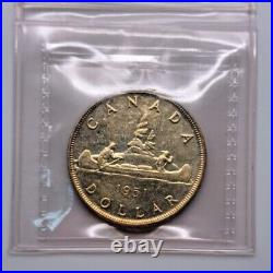 Canada 1951 Arnprior Silver $1.00 Dollar Coin ICCS AU-55