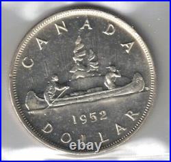 Canada 1952 Swl Voyageur Silver Dollar George Silver Coin Graded Iccs Ms64