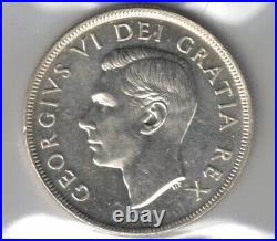Canada 1952 Swl Voyageur Silver Dollar George Silver Coin Graded Iccs Ms64