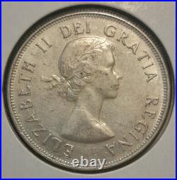 Canada 1953 Silver 50 Cents, Large Date, No Shoulder Fold, Nice Coin