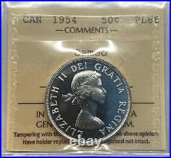 Canada 1954 50 Cents Silver Coin ICCS PL 66 Cameo