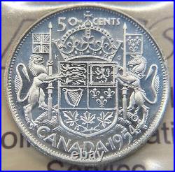 Canada 1954 50 Cents Silver Coin ICCS PL 66 Cameo