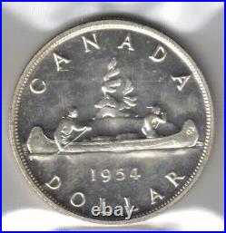 Canada 1954 Voyageur Silver Dollar Elizabeth II Silver Coin Graded Iccs Pl64