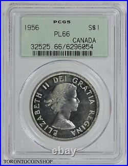 Canada 1956 $1 One Dollar Silver Coin PCGS PL-66